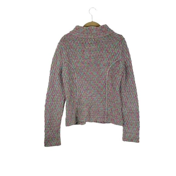 Sleeping on Snow Mock Neck Cardigan Sweater Wool Blend Pink Blue Green Size L - Picture 2 of 6